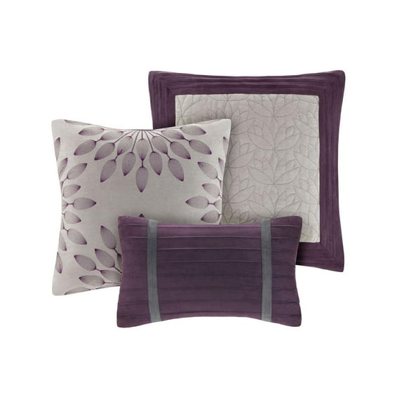Plum Microsuede Pieced Comforter 7pc Set, Belen Kox