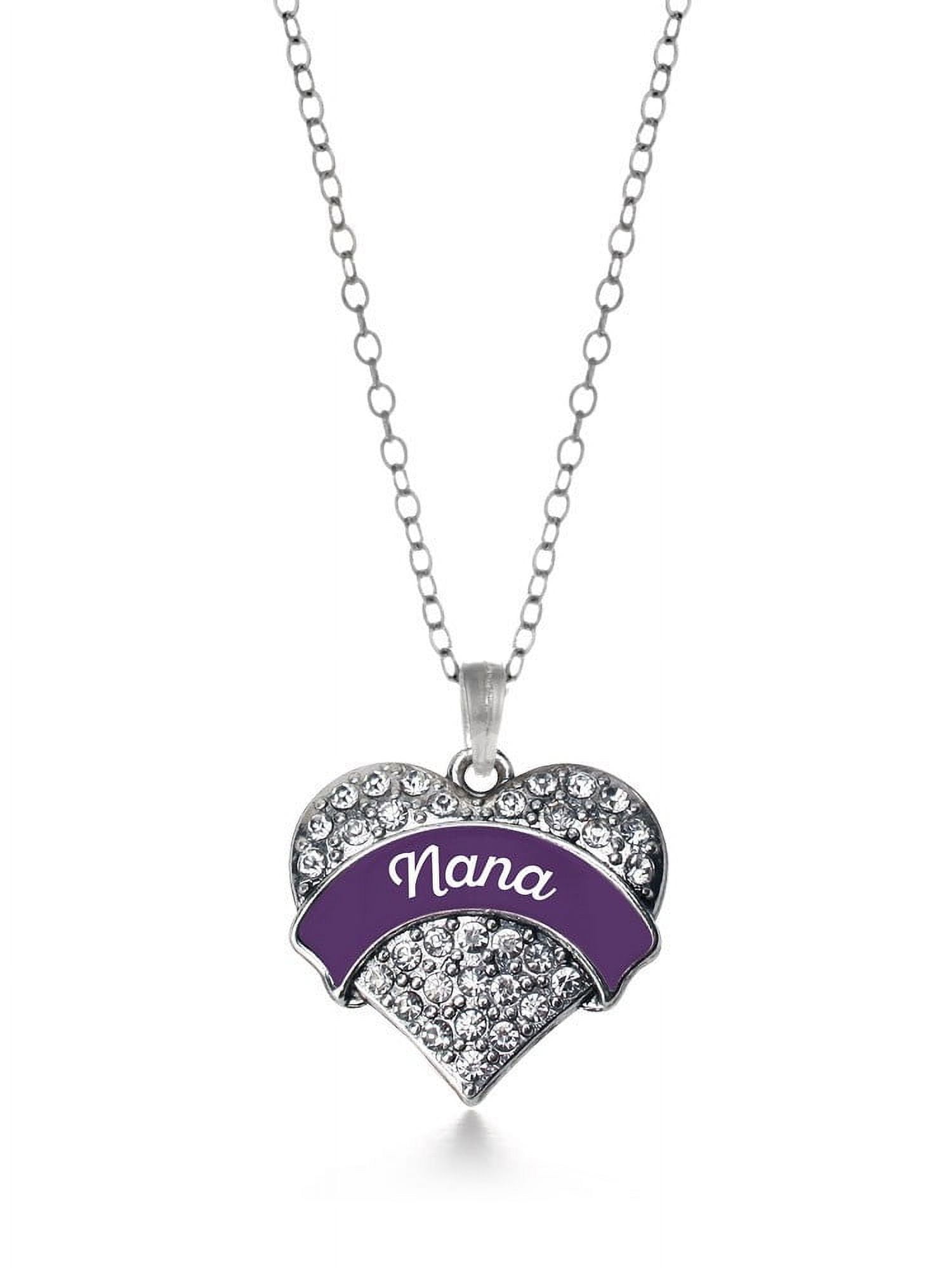 Plum Nana Pave Heart Necklace