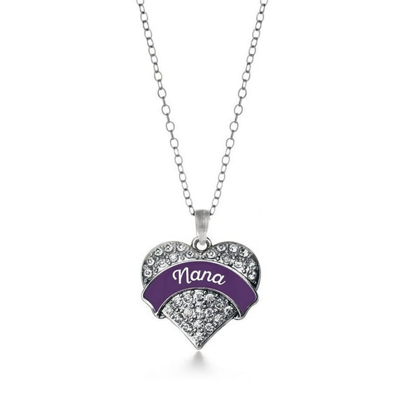 Plum Nana Pave Heart Necklace