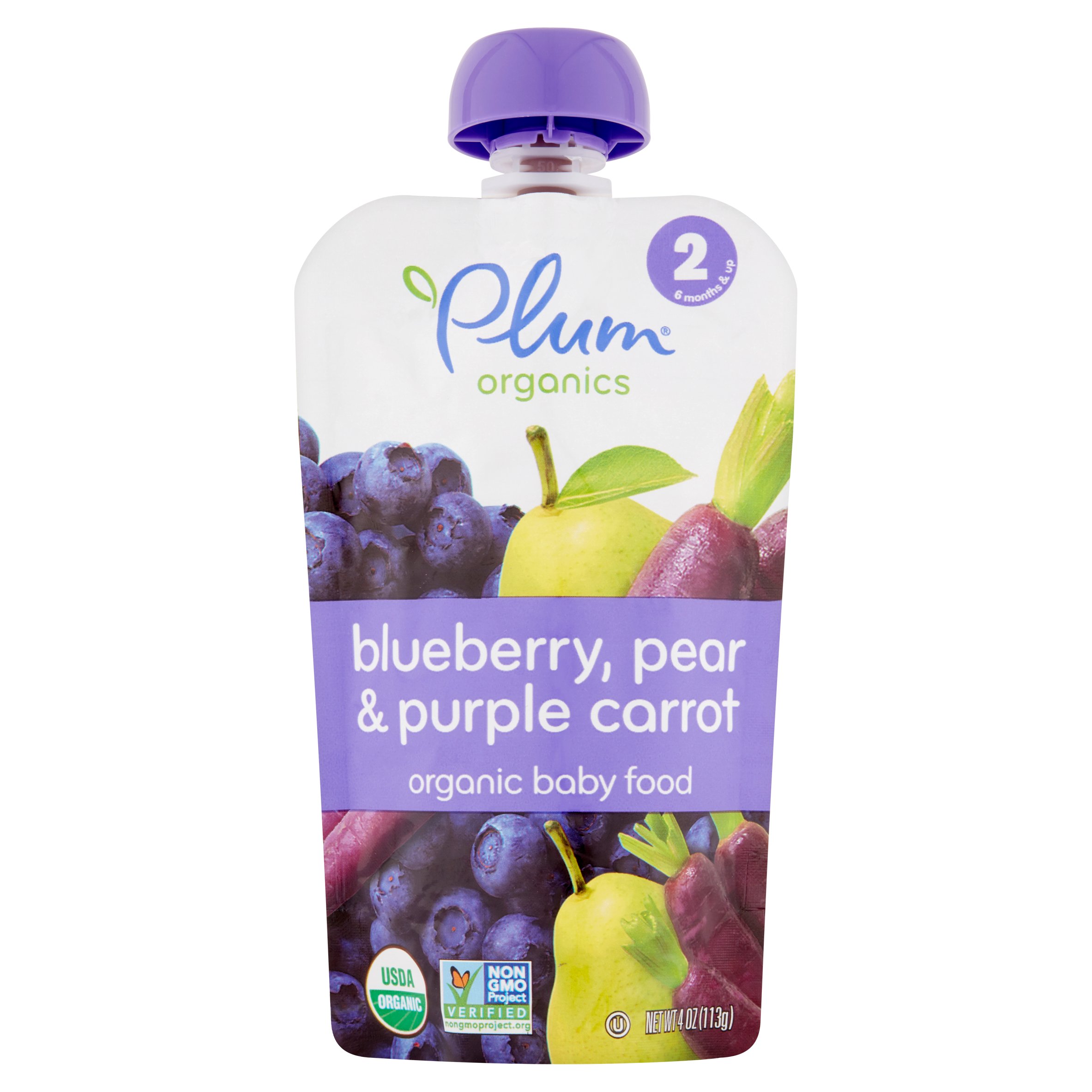 Plum Organics Blueberry, Pear & Purple Carrot Organic Baby Food 2 6 ...