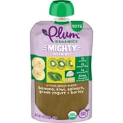 Plum Organics Mighty Morning Organic Toddler Food, Banana, Kiwi, Spinach, Greek Yogurt, and Barley, 4 oz Pouch
