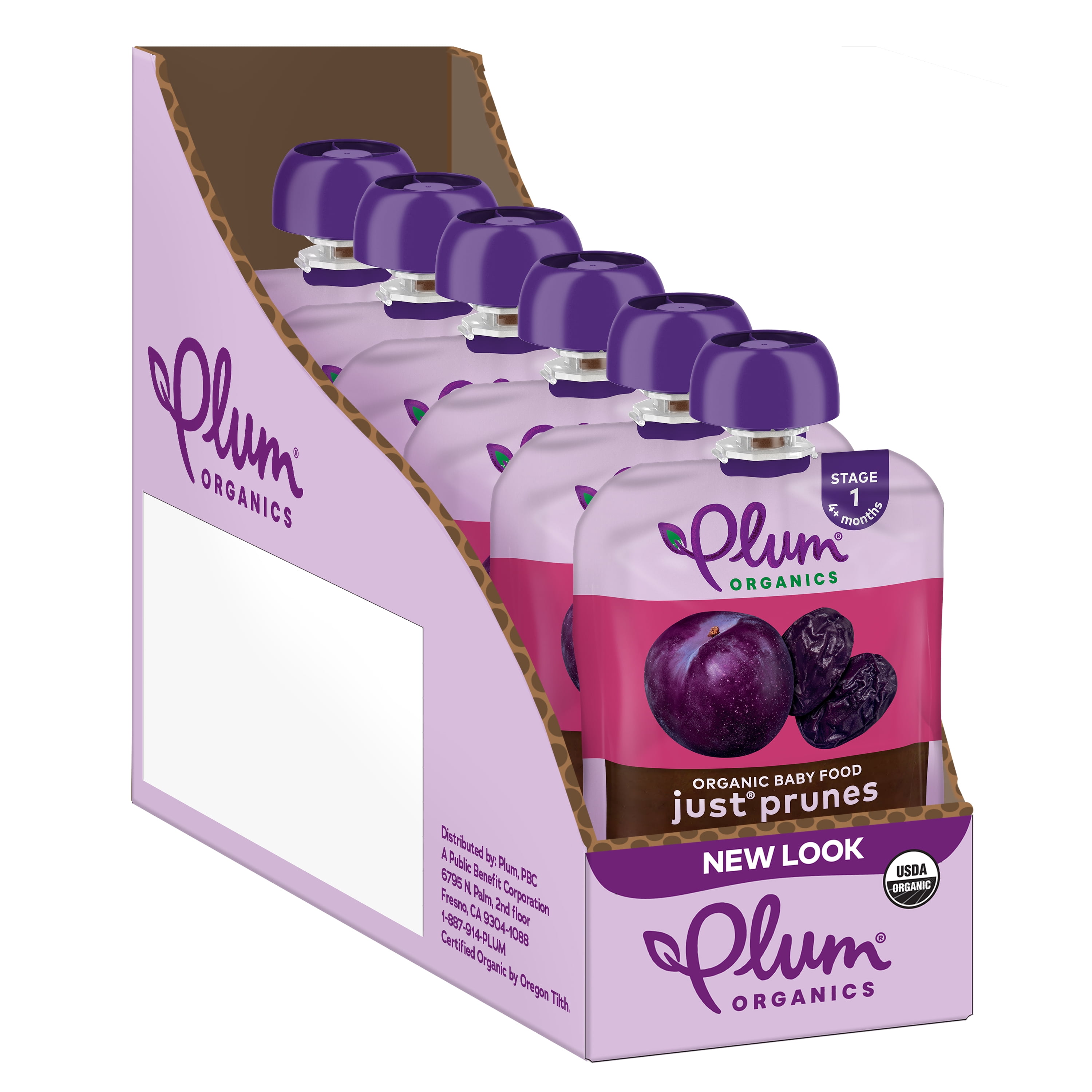 Plum Organics Just Peaches Stage 1 Baby Food Pouch 6 Pk / 3.5 oz