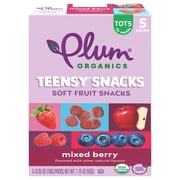Plum Organics  Teensy  Snacks Mixed Berry Soft Fruit Snacks .35oz Pouch/5-Count Box