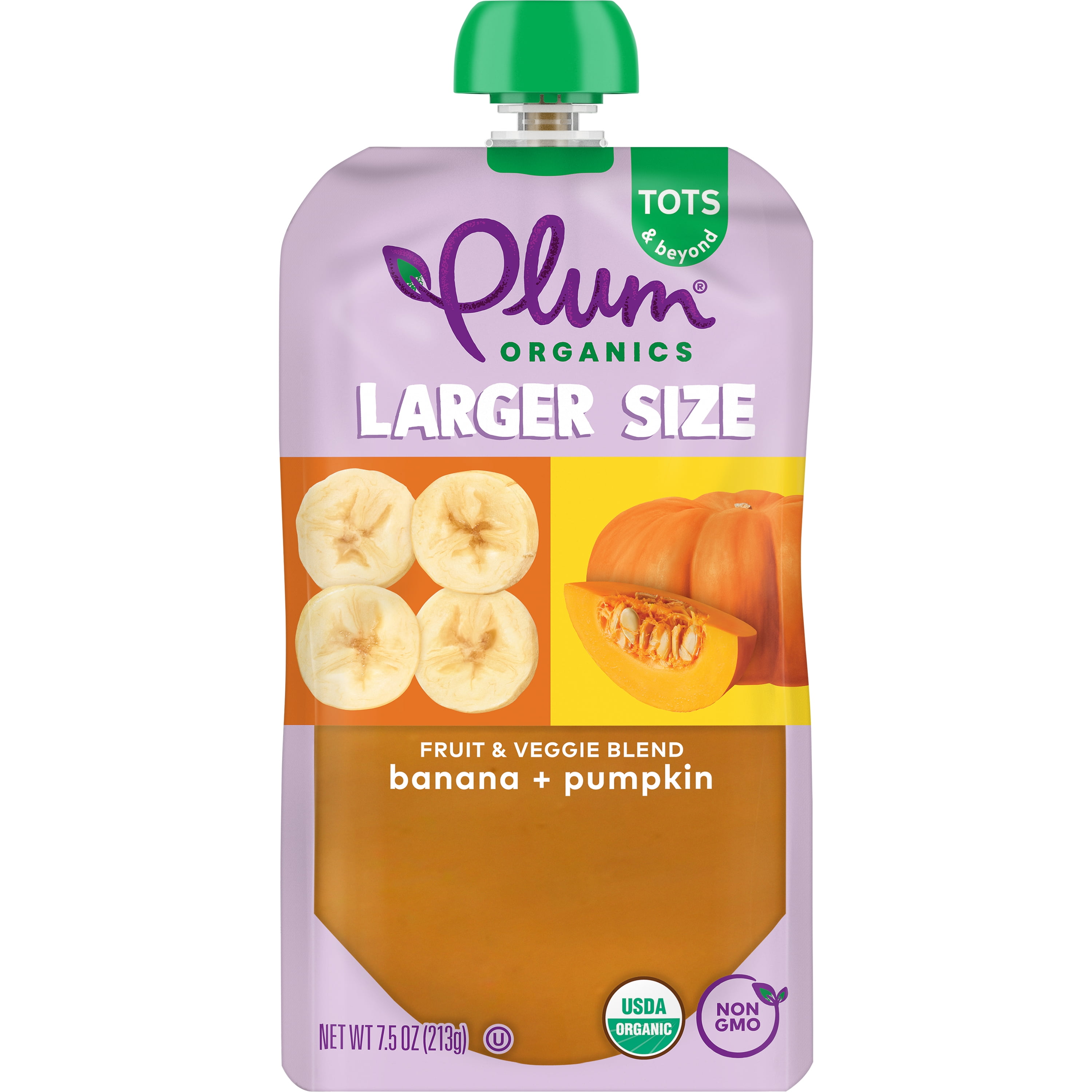 Plum Organics Tots & Beyond Organic Toddler Food, Banana and Pumpkin, 7