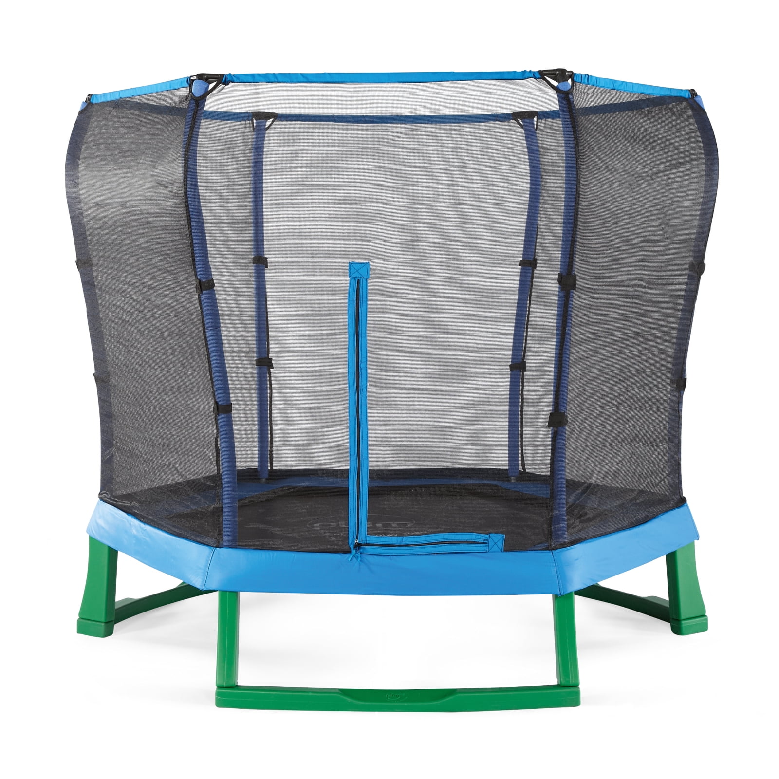 Plum Play Junior 7-Foot Trampoline, with Safety Enclosure, Blue/Green