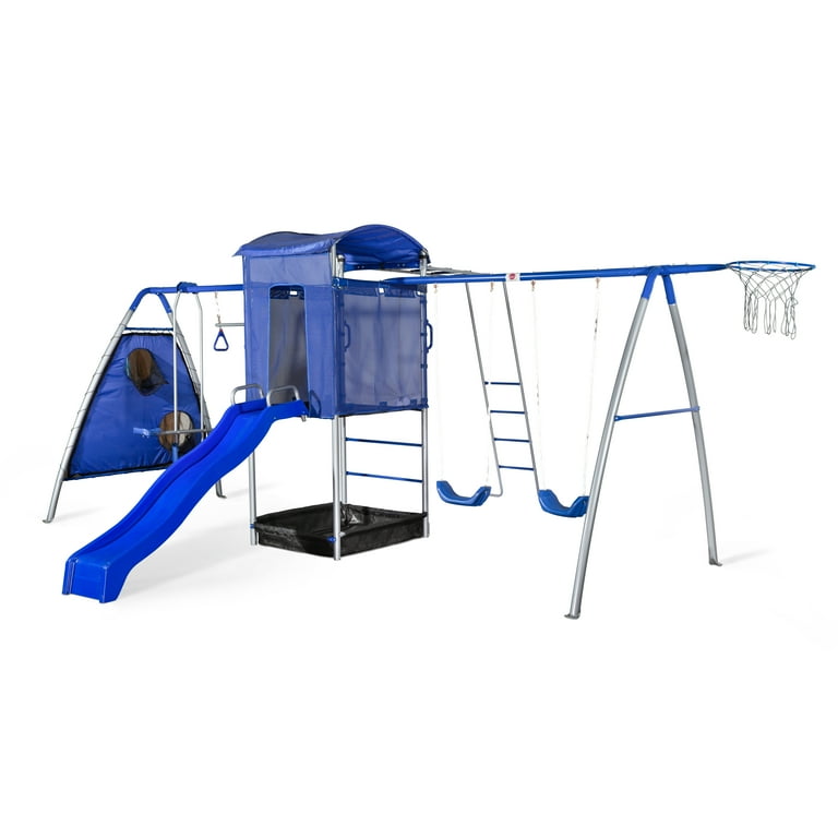 Plum Play Multiplay Tower and Slide Metal Swing Set Walmart