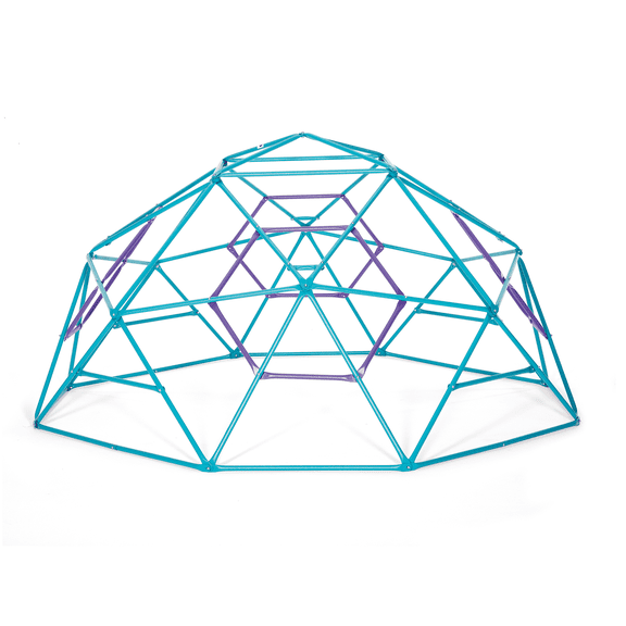 Plum Play Phobos, Jungle Gym, 5ft Climbing Dome - Kids Outdoor Play Equipment, Monkey Bars for Kids, Durable, Outdoor Playground, Metal, Rust Resistance, Easy Assembly, Ground Anchors, Teal & Purple