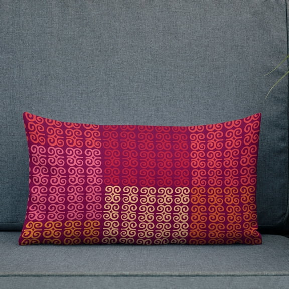 Plum Red Adinkra Symbol Throw Pillow With Insert