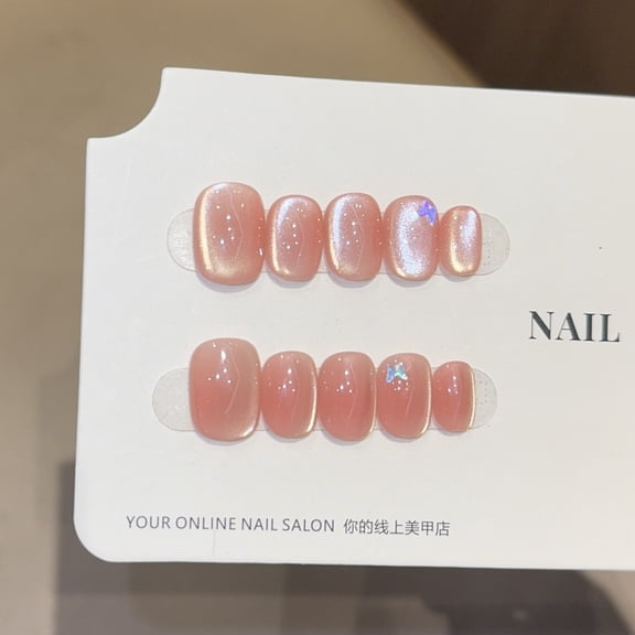[Plum] Smudge cat's eye ins wind pure hand-worn nail advanced sense whitening nail patch nail wholesale