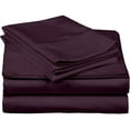 thumbnail image 1 of Plum Solid Queen XL (60"x 80") Size Sleeper Sofa Bed Sheet Set - Luxury 100% Egyptian Cotton - 800 Thread Count - Fits Mattresses Up to 6" Inches Deep Pocket, 1 of 5