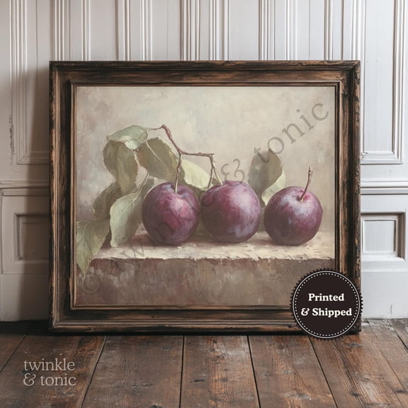 Plum Still Life Kitchen Decor Wall Art