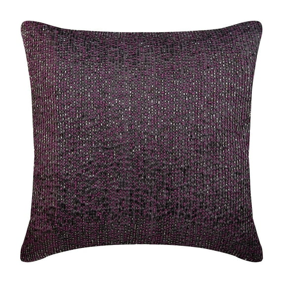 Plum Throw Pillows Cover Couch, Beaded Sparkly Glitter Club & Lounge Theme Lounge Pillows Cover, Throw Pillow Covers 18x18 inch (45x45 cm), Silk Pillowcase, Solid Modern - Plum Digest