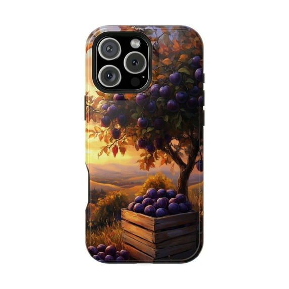 Plum Tree Branches Ripe Fruit Painting Phone Case Botanical Artwork for iPhone 17 16 15 14 13 12 11 Pro Max