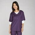 thumbnail image 1 of Plum V -Neck Smock Barbers Stylists & Groomers Resists Water Stain Short Sleeve (Small), 1 of 1