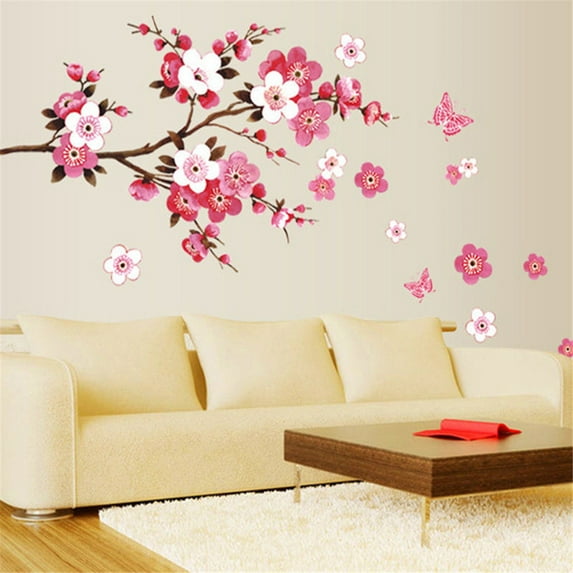 Plum blossom Butterfly Wall Stickers Removable Vinyl Art Decals Decor Mural DIY