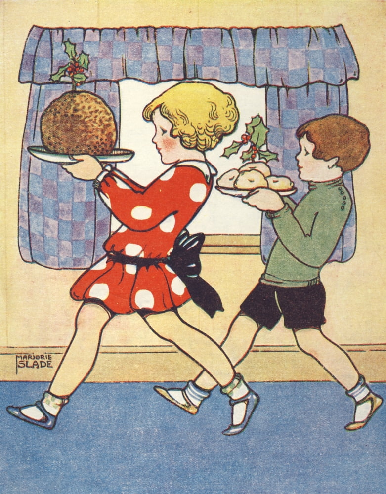Plum pudding & mince pies Canvas Art - Marjorie Slade (18 x 24)