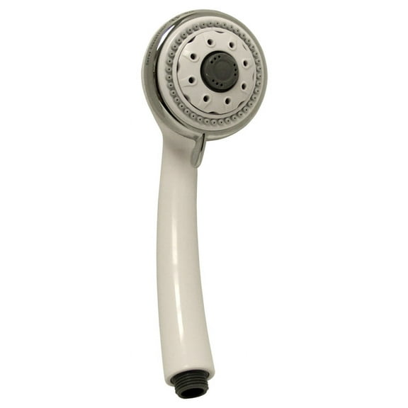 Plumb Craft Waxman 8683800 HydroSpin White & Chrome 6 Spr Setting Handheld Showerhead