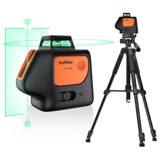 Plumb Dot Laser Level with Tripod : Point Laser Level 360 Self Leveling DIY Green Rechargeable, Entry Level, PV-360G-KIT