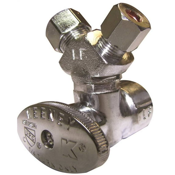 Plumb Pak PP2902VLF 1/2 In. Fip T X 3/8 In. S Compression Brass 3-Way Valve