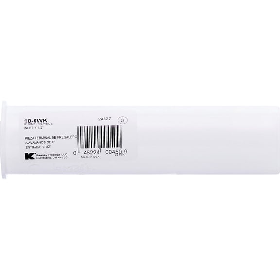 Plumb Pak 10-6WK 1.5 x 6 in. Plastic Sink Tail Piece- White