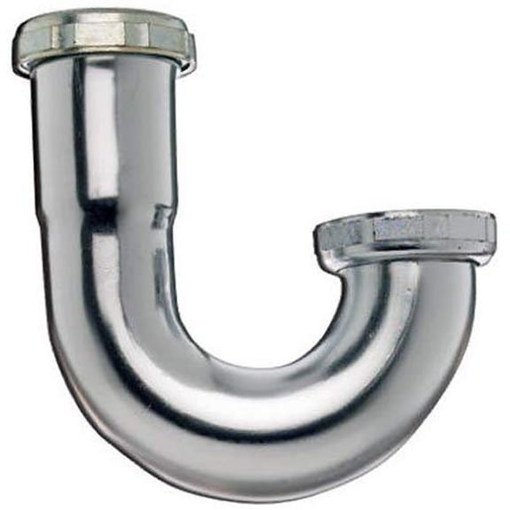 Plumb Pak 10487K 22-Gauge Sink Trap J-Bend with Captured Nut, 1-1/4-Inch by 1-1/4-Inch, Chrome