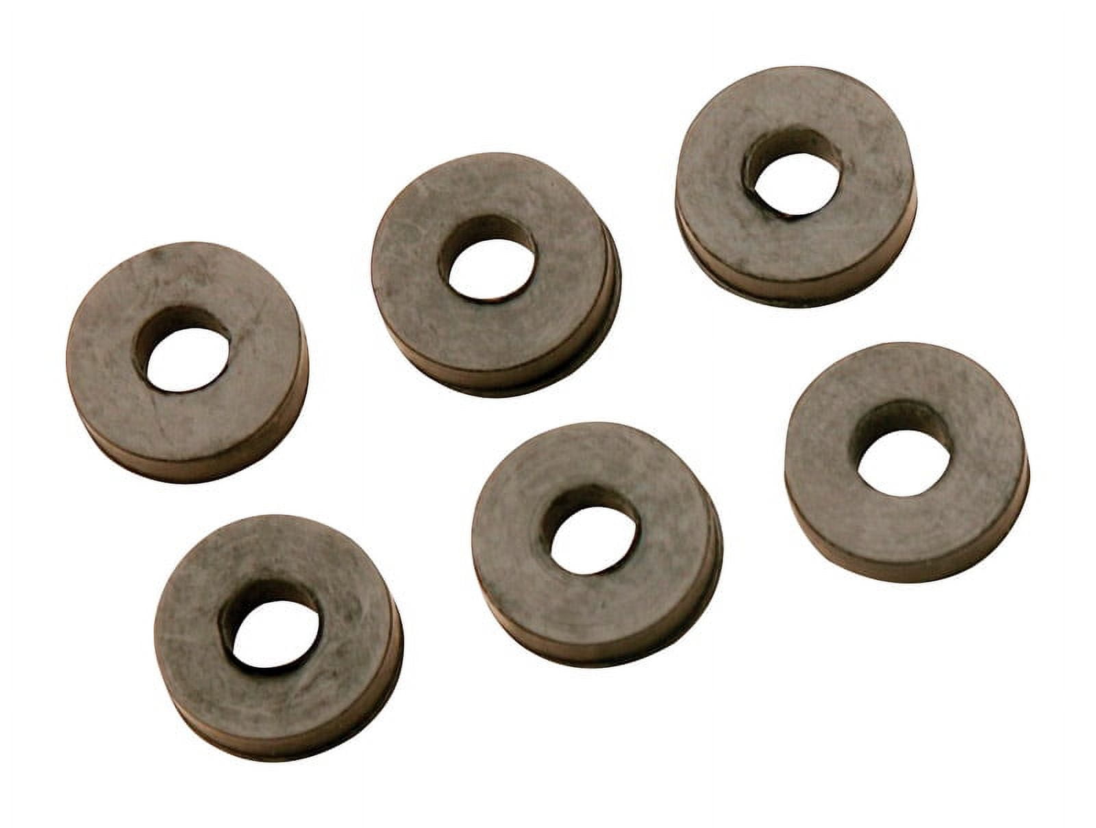 Black Rubber Flat Faucet Washers, 17/32 in., 6 Pack