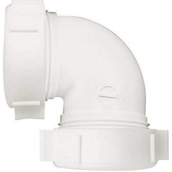 Plumb Pak Coupling Elbow PVC - Easy Installation, Plastic Pipe Elbow Coupling - 1.5", White
