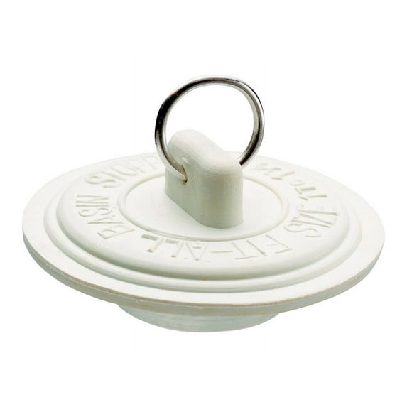 Plumb Pak Duo Fit PP820-6 Drain Stopper, Rubber, White, For 1-5/8 to 1-3/4 in Sink 6 Pack