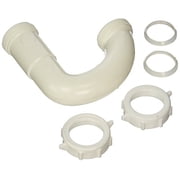 Plumb Pak J-Bend Pipe 1 1/4 Inch PVC - Durable Plastic, White - 1-1/4 In.