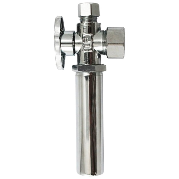 Plumb Pak K2622WHALF Quarter Turn Angle 5/8-Inch 3/8-Inch OD with Water Hammer Arrestor, Lead-Free, Polished