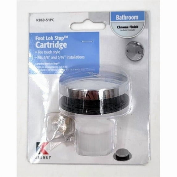 Plumb Pak K863-51PC 0.375-0.312 in. Foot Lock Closure Stop Cartridge Tub & Shower, Silver