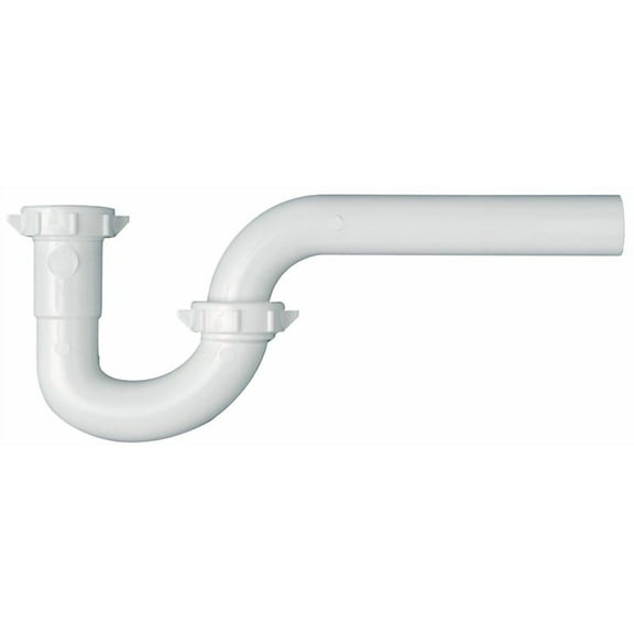 Plumb Pak PP20940 P-Trap, 1-1/2 x 1-1/2, 1-1/2 x 1-1/4 in, Slip, PVC, White