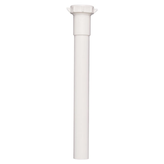Plumb Pak PP20945 Pipe Extension Tube, 1-1/4 in, 12 in L, Slip-Joint, PVC, White