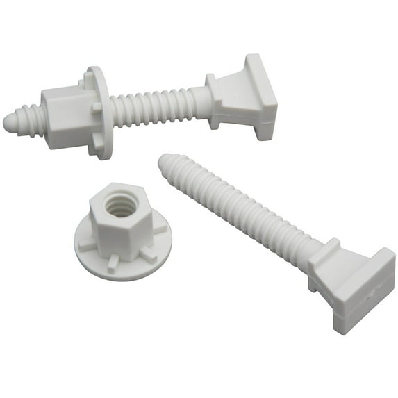 Plumb Pak PP23519 Closet Toilet Bolt Set With Open Cap Nut, 2-3/8", Plastic