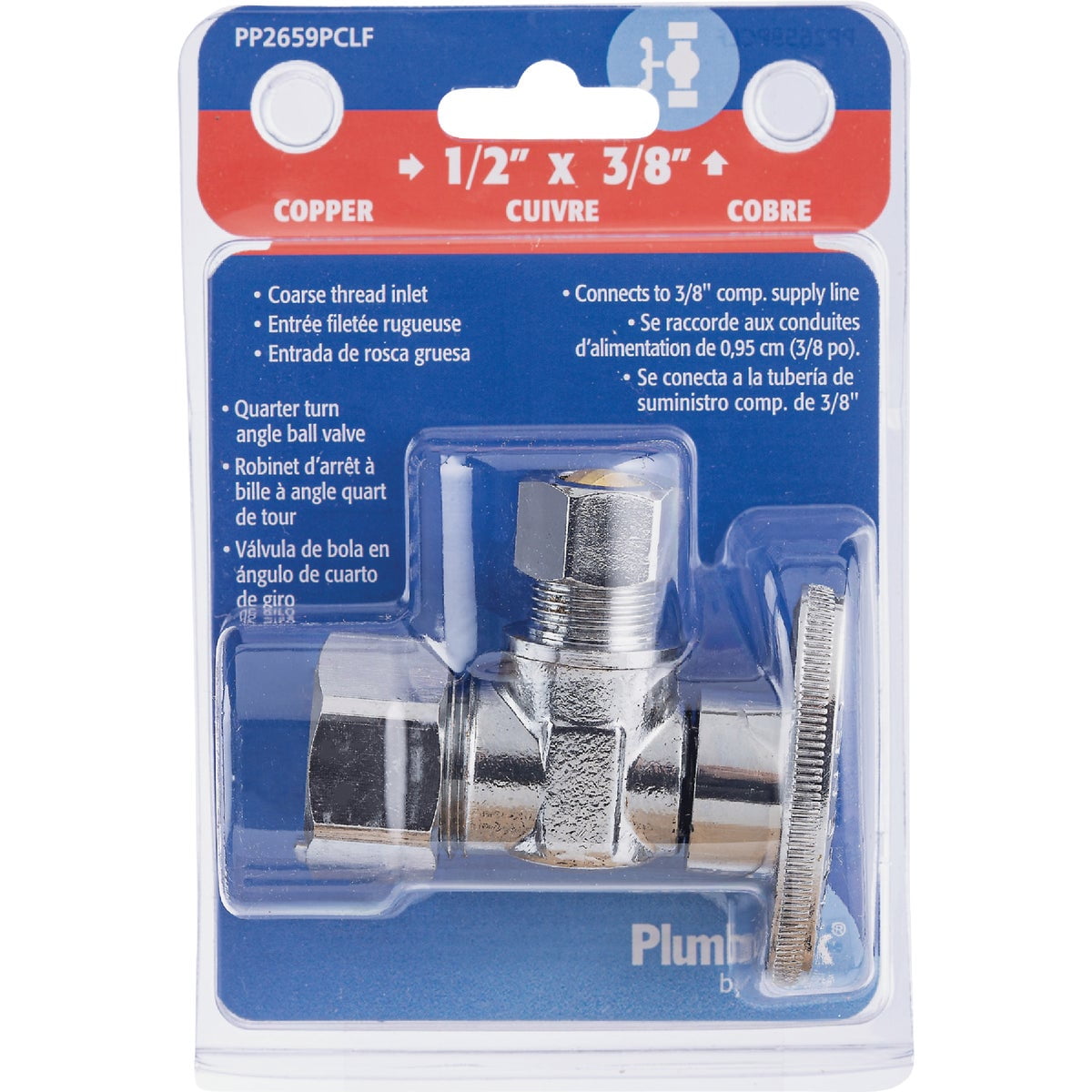 Plumb Pak 5/8 In. Coarse Thread Inlet by 3/8 In. OD out Quarter Turn ...