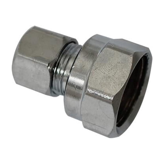 Plumb Pak PP73PCLF Brass Compression Straight Connector, Chrome Plated, Lead Free, 1/2 FPT x 3/8 In. OD - Quantity 6