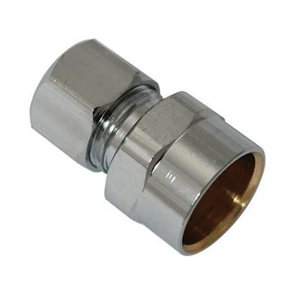 Plumb Pak PP79PCLF Brass Compression Straight Connector, Lead Free, 1/2 Copper Sweat x 3/8 In. OD - Quantity 6