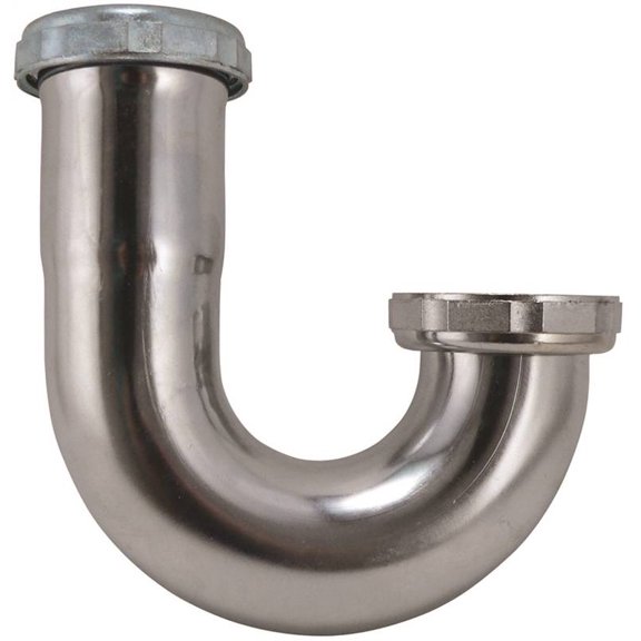 Plumb Pak PP7CP 22 ga. Chrome-Plated Brass Slip Joint J-Bend 1-1/2 Dia. in.