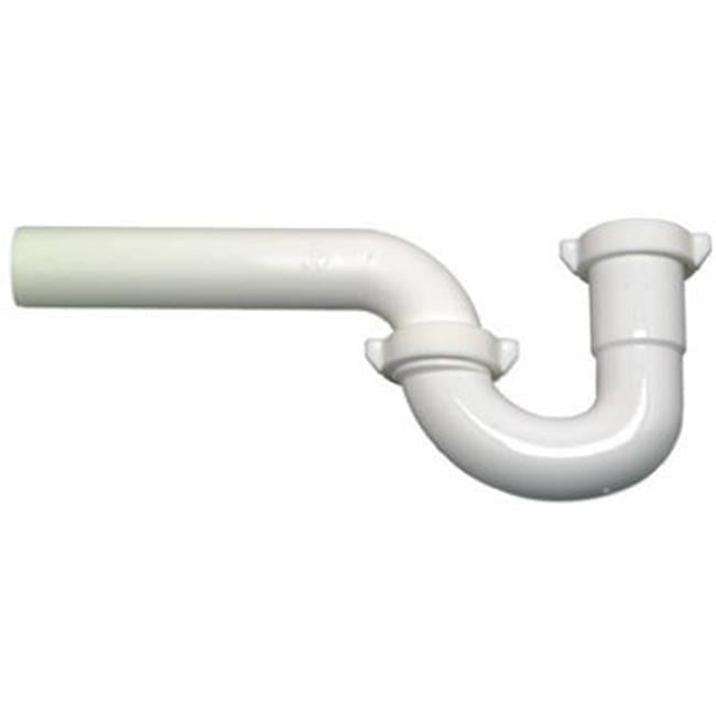 White Plastic Lavatory Drain P Trap with 1.25-inch Diameter