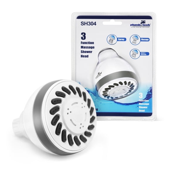 Plumb Tech Alpha 3 Function Shower Head with Massager