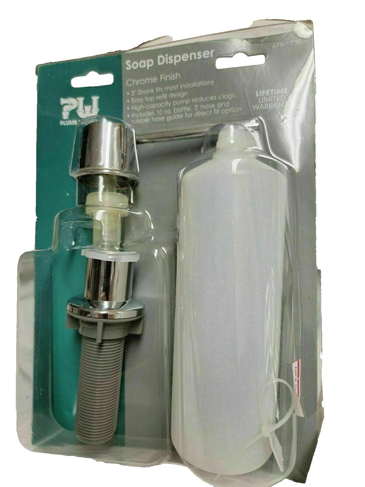 Plumb Works PW Countertop Kitchen Sink Soap Dispenser CHROME FINISH
