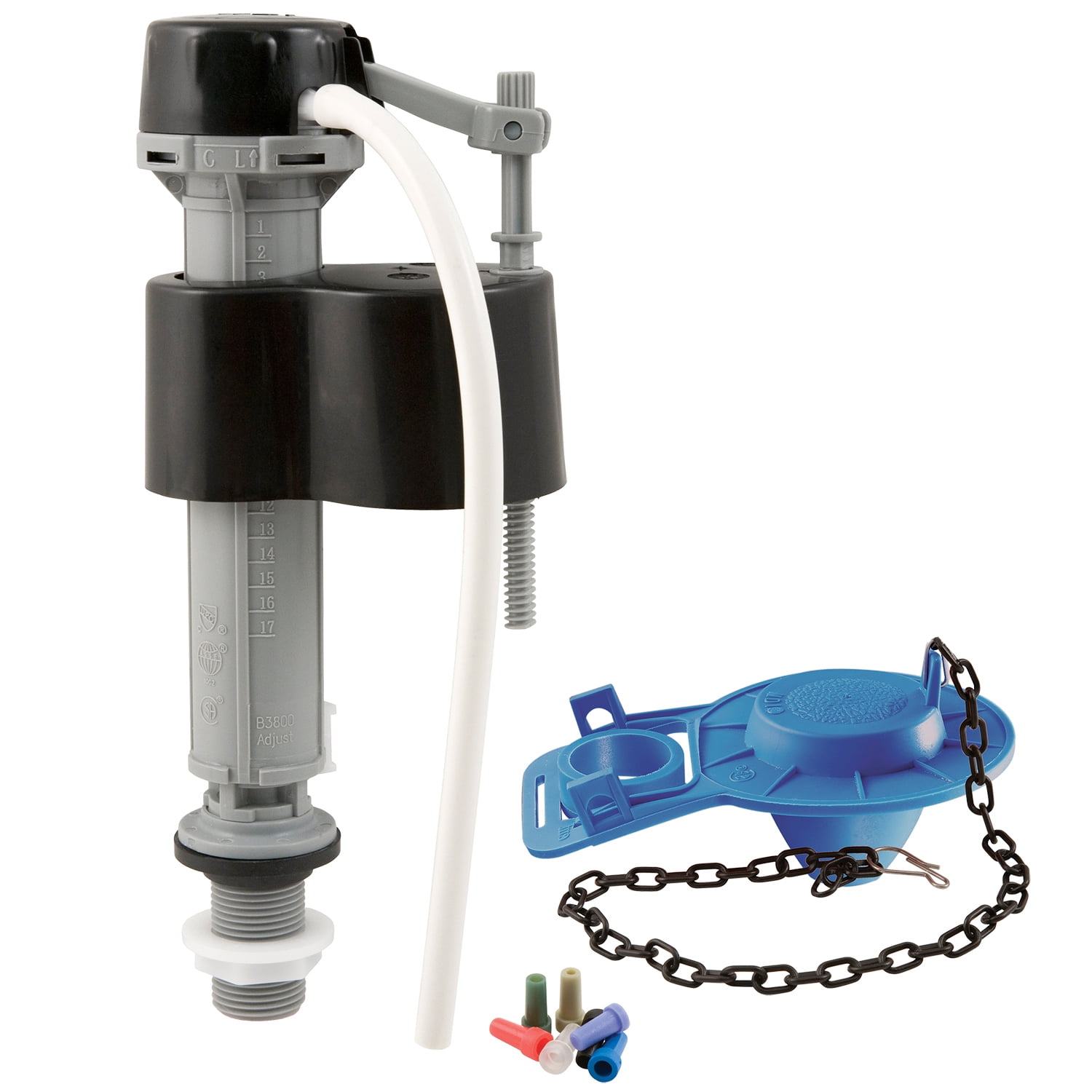 Plumb Craft Waxman 7029600 Universal Toilet Fill Valve & 2 Flapper Kit ...