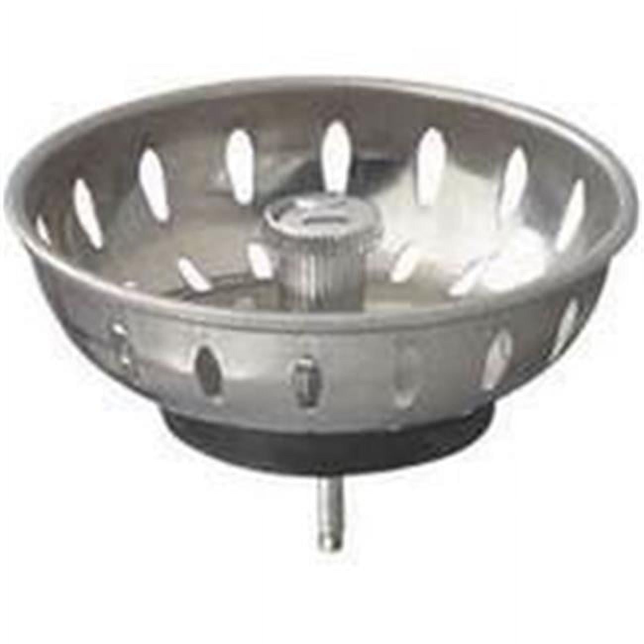 PlumbPak Replacement Sink Basket Strainer with Fixed Post & Stopper, Stainless Steel