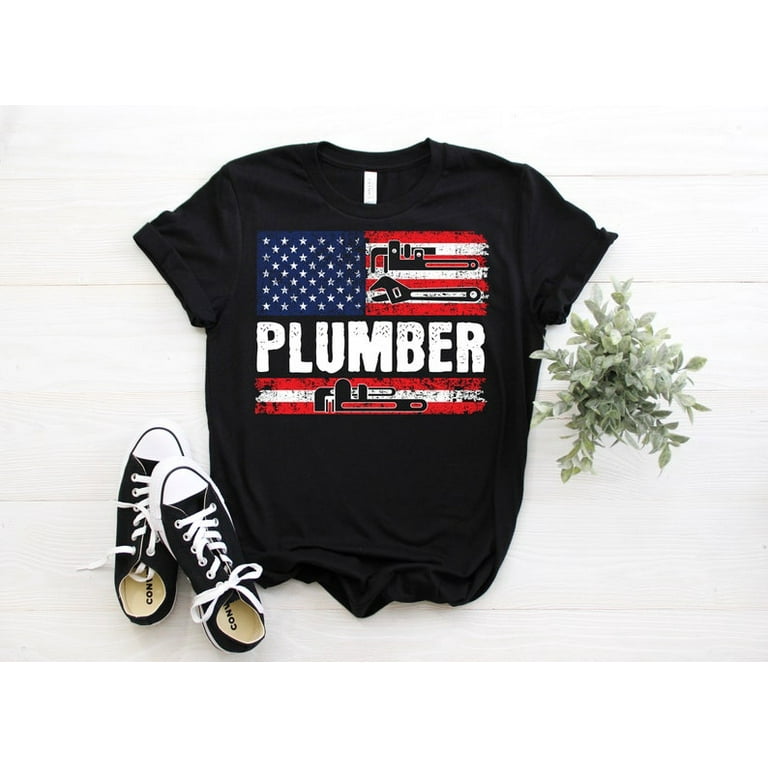 Plumber American Flag, Vintage T-Shirt Plumber American Flag, Vintage T-Shirt