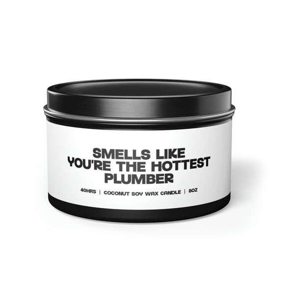 Plumber Tin Candle Gift Decor Vanilla Coffee Scented