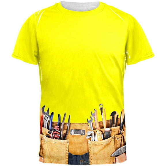 Plumber's Crack Costume All Over Adult T-Shirt - Large