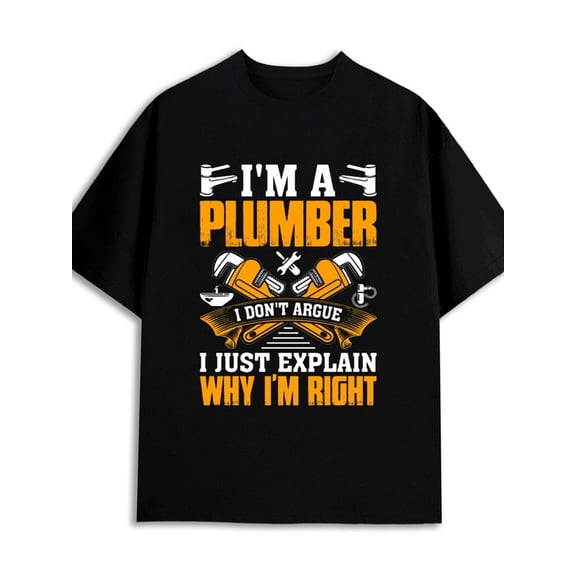 Plumber's Pride 180G 100% Cotton 180G 100% Cotton men pack plus size funny black Basic Unisex Shirt Cotton tshirts Unique Design Unisex Shirt Graphic tshirts new years gifts