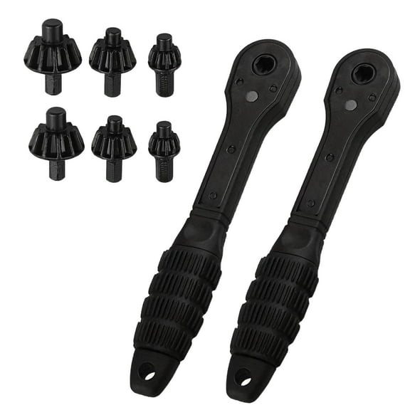 Plumbers Wrench 2-in-1 Drill Chuck Key Wrench Black Ratchet Two Head Wrenches