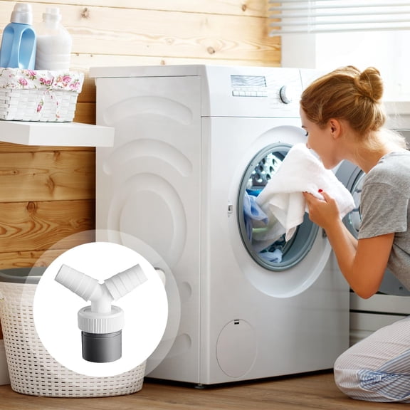 Plumbing Fittings for Laundry Drain System Universal Washing Machine and Dishwasher Drain Adapter with 40 Mm Pipe Connection and 18-24 Mm Inlet Includes 2 Hose Clamps, 4 cm, White