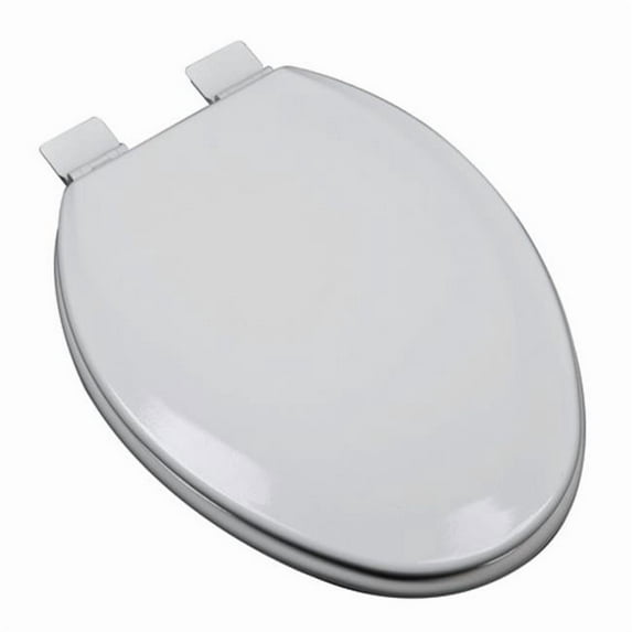 Plumbing Technologies 1F1E5-80 Premium Molded Elongated Wood Toilet Seat, Silver & Grey